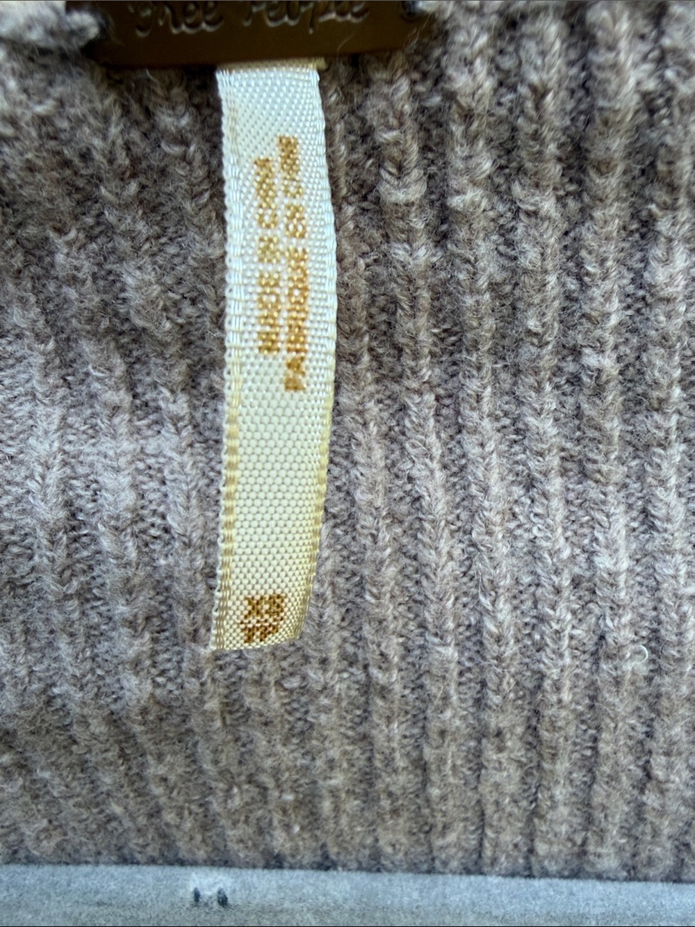 Free People Beige Two-Tone Hooded Button Cardigan Sweater - Picture 2 of 7